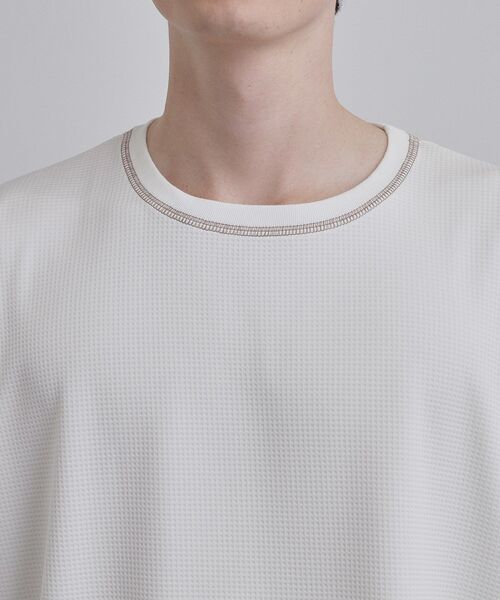 tk.TAKEO KIKUCHI(ティーケータケオキクチ)の「【気化熱冷却/涼しい】ワッフルカットソー(Tシャツ/カットソー・メンズ・ブラック/ホワイト・03/02)」の12枚目の写真