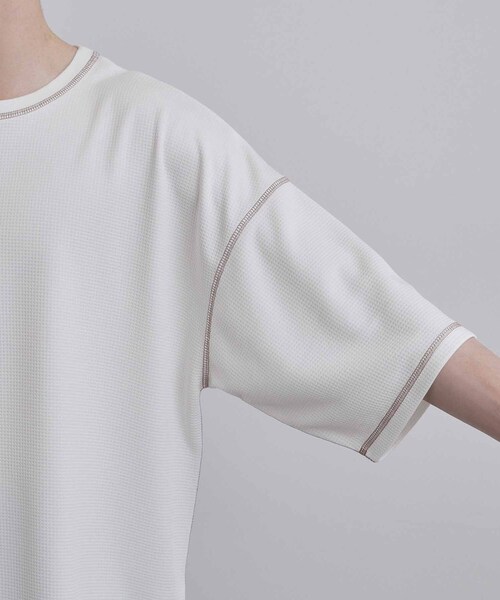 tk.TAKEO KIKUCHI(ティーケータケオキクチ)の「【気化熱冷却/涼しい】ワッフルカットソー(Tシャツ/カットソー・メンズ・ブラック/ホワイト・03/02)」の13枚目の写真