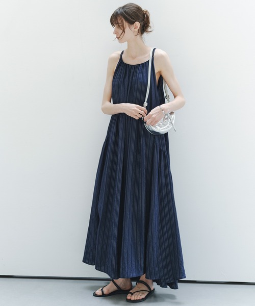 tageechita(タジチタ)の「【tageechita】ストライプテクスチャーキャミワンピース(ワンピース・レディース・ネイビー・L/M/S)」の19枚目の写真