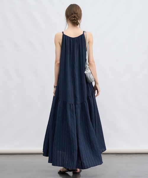 tageechita(タジチタ)の「【tageechita】ストライプテクスチャーキャミワンピース(ワンピース・レディース・ネイビー・L/M/S)」の22枚目の写真