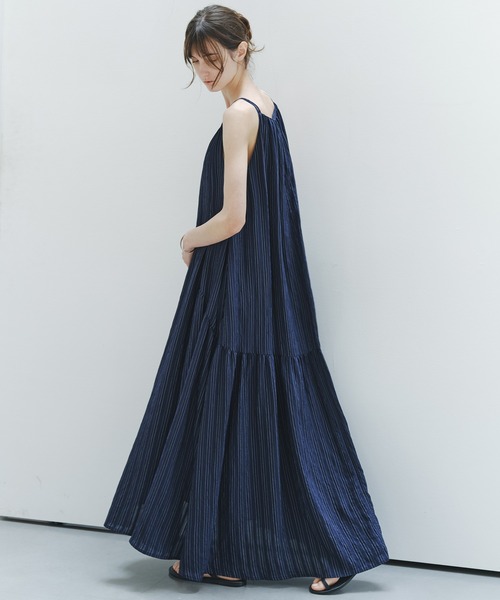 tageechita(タジチタ)の「【tageechita】ストライプテクスチャーキャミワンピース(ワンピース・レディース・ネイビー・L/M/S)」の12枚目の写真