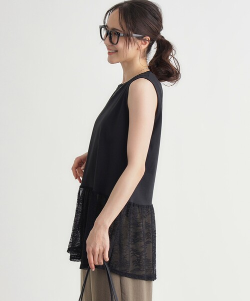 HONEYSUCKLE ROSE（ハニーサックルローズ）の「レースドッキングタンクトップ（タンクトップ・レディース・ブラック/オフホワイト・04/05）」の4枚目の写真