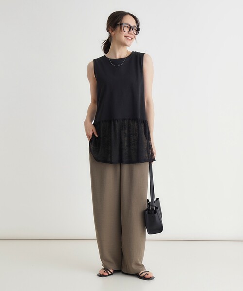 HONEYSUCKLE ROSE（ハニーサックルローズ）の「レースドッキングタンクトップ（タンクトップ・レディース・ブラック/オフホワイト・04/05）」の6枚目の写真