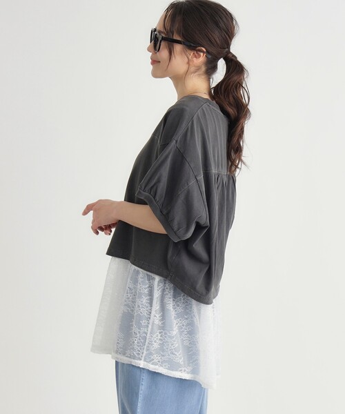 HONEYSUCKLE ROSE（ハニーサックルローズ）の「レースドッキングタンクトップ（タンクトップ・レディース・ブラック/オフホワイト・04/05）」の9枚目の写真