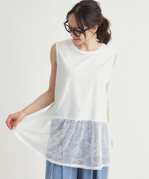 HONEYSUCKLE ROSE（ハニーサックルローズ）の「レースドッキングタンクトップ（タンクトップ・レディース・ブラック/オフホワイト・04/05）」の11枚目の写真