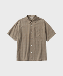 シアーチェッククロップHSシャツ_ORNAGE BEIGE