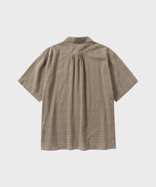 NONBLANK(ノンブランク)の「シアーチェッククロップHSシャツ_ORNAGE BEIGE(シャツ/ブラウス・メンズ・オレンジ・SMALL/MEDIUM/LARGE/X-LARGE)」の2枚目の写真