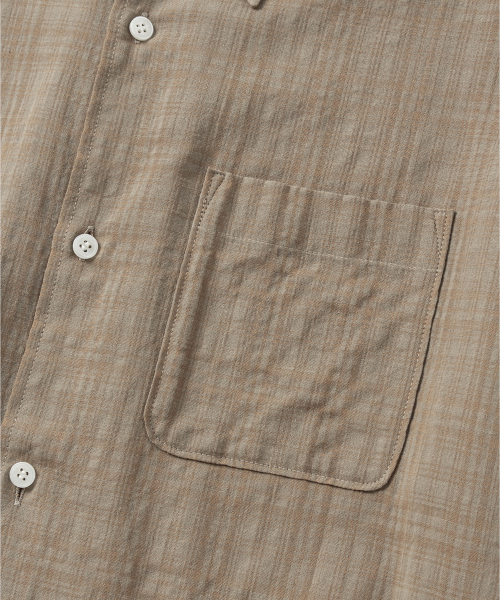 NONBLANK(ノンブランク)の「シアーチェッククロップHSシャツ_ORNAGE BEIGE(シャツ/ブラウス・メンズ・オレンジ・SMALL/MEDIUM/LARGE/X-LARGE)」の5枚目の写真