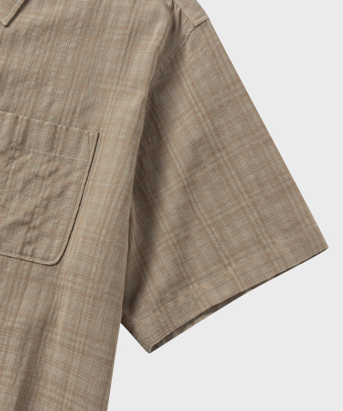 NONBLANK(ノンブランク)の「シアーチェッククロップHSシャツ_ORNAGE BEIGE(シャツ/ブラウス・メンズ・オレンジ・SMALL/MEDIUM/LARGE/X-LARGE)」の6枚目の写真