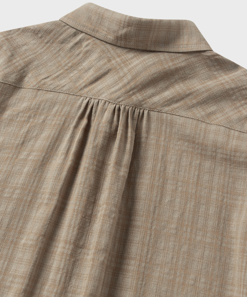 NONBLANK(ノンブランク)の「シアーチェッククロップHSシャツ_ORNAGE BEIGE(シャツ/ブラウス・メンズ・オレンジ・SMALL/MEDIUM/LARGE/X-LARGE)」の8枚目の写真