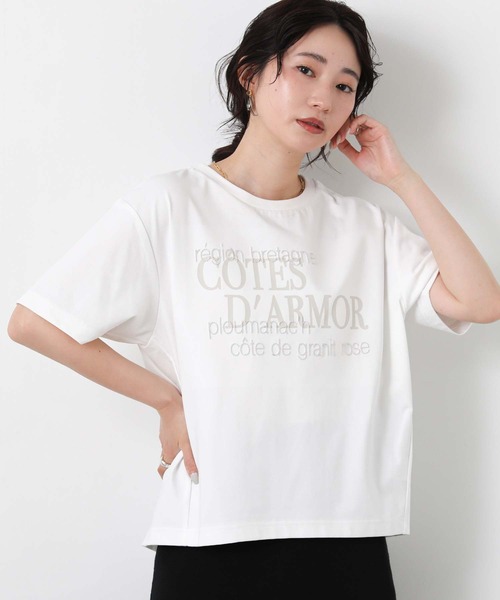 Gready Brilliant(グレディブリリアン)の「ロゴ×ステッチ刺繍カットソー(Tシャツ/カットソー・レディース・ブラウン系/ホワイト系・FREE)」の2枚目の写真