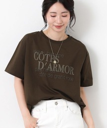 ロゴ×ステッチ刺繍カットソー