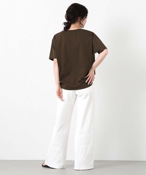 Gready Brilliant(グレディブリリアン)の「ロゴ×ステッチ刺繍カットソー(Tシャツ/カットソー・レディース・ブラウン系/ホワイト系・FREE)」の5枚目の写真
