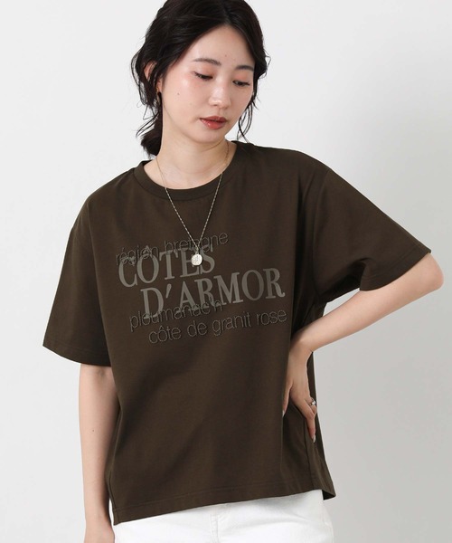Gready Brilliant(グレディブリリアン)の「ロゴ×ステッチ刺繍カットソー(Tシャツ/カットソー・レディース・ブラウン系/ホワイト系・FREE)」の7枚目の写真