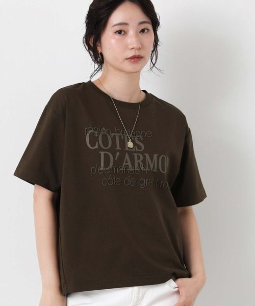 Gready Brilliant(グレディブリリアン)の「ロゴ×ステッチ刺繍カットソー(Tシャツ/カットソー・レディース・ブラウン系/ホワイト系・FREE)」の10枚目の写真