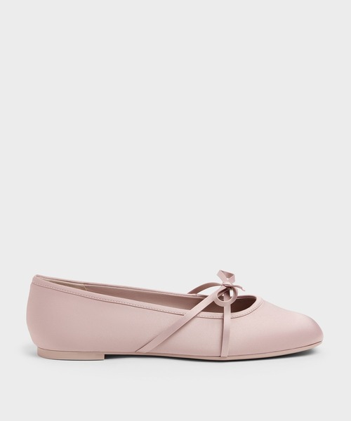 shalomclub 動物顔デザイン バレエフラットシューズ サテン ボウ バレエフラット（バレエシューズ）｜CHARLES & KEITH