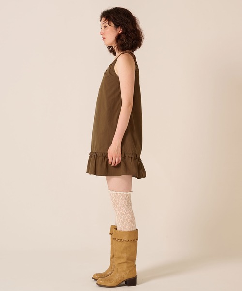 TINA:JOJUN(ティーナジョジュン)の「Aライン ヘムフリル ミディ丈 ワンピース TINA:JOJUN(ワンピース・レディース・ブラウン/ホワイト・M)」の18枚目の写真