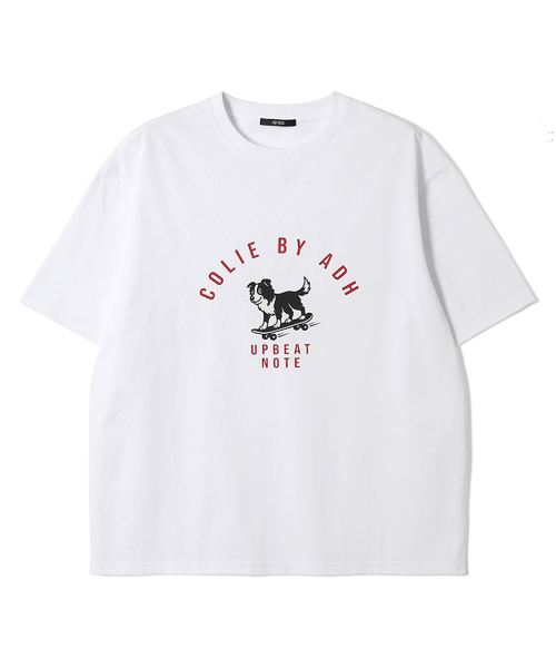 ADHOC（アドホック）の「ユニセックス コリー スケートボード アートワーク Tシャツ (4 COLOR) (HC6STA5)（Tシャツ/カットソー・メンズ・ライトベージュ/オフホワイト/チャコールグレー/ブラック・90/95/100/105）」の2枚目の写真