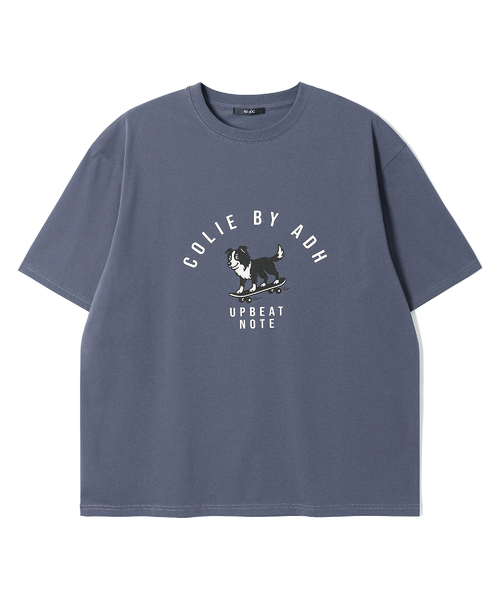 ADHOC（アドホック）の「ユニセックス コリー スケートボード アートワーク Tシャツ (4 COLOR) (HC6STA5)（Tシャツ/カットソー・メンズ・ライトベージュ/オフホワイト/チャコールグレー/ブラック・90/95/100/105）」の4枚目の写真