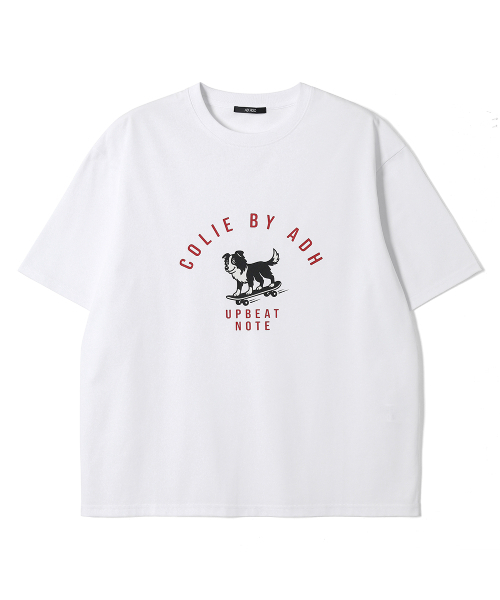 ADHOC（アドホック）の「ユニセックス コリー スケートボード アートワーク Tシャツ (4 COLOR) (HC6STA5)（Tシャツ/カットソー・メンズ・ライトベージュ/オフホワイト/チャコールグレー/ブラック・90/95/100/105）」の7枚目の写真