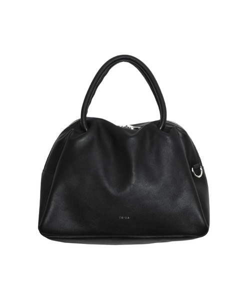 YArKA（ヤーカ）の「【YArKA/ヤーカ】real leather sharp & soft mix nuance boston bag M [sas2] / 直曲線のニュアンスボストンバッグ（ハンドバッグ・レディース・ブラック・FREE）」の3枚目の写真