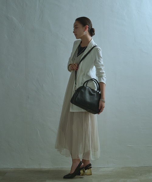 YArKA（ヤーカ）の「【YArKA/ヤーカ】real leather sharp & soft mix nuance boston bag M [sas2] / 直曲線のニュアンスボストンバッグ（ハンドバッグ・レディース・ブラック・FREE）」の15枚目の写真