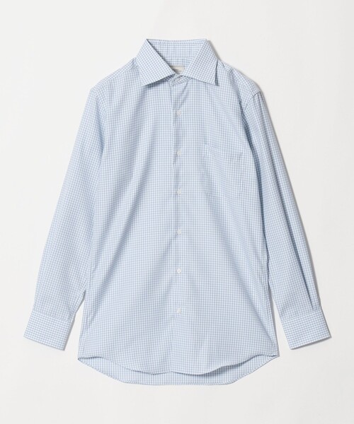 green label relaxing(グリーンレーベルリラクシング)の「コットン チェック ワイドカラー ドレスシャツ -イージーアイロン-(ビジネスシャツ・メンズ・コバルトブルー/ブラウン系・42cm/38cm/43cm/37cm/41cm/39cm/40cm)」の20枚目の写真