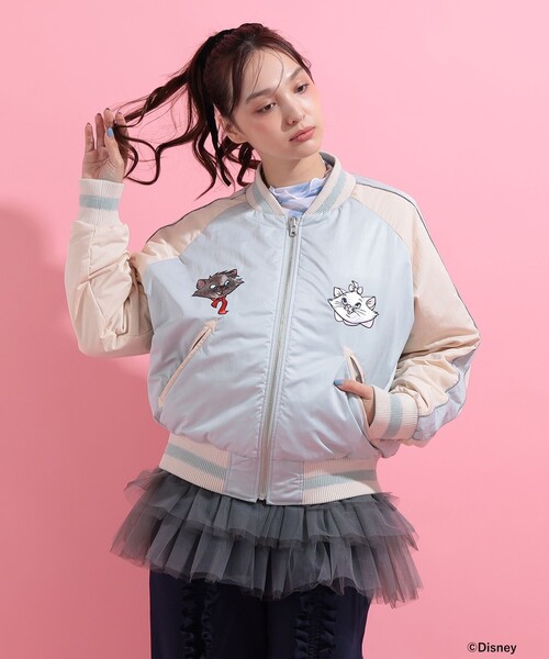 mmts(マミタス)の「おしゃれキャット / リバーシブル ブルゾン(ブルゾン・レディース・ブラック/サックスブルー・MEDIUM/LARGE)」の2枚目の写真
