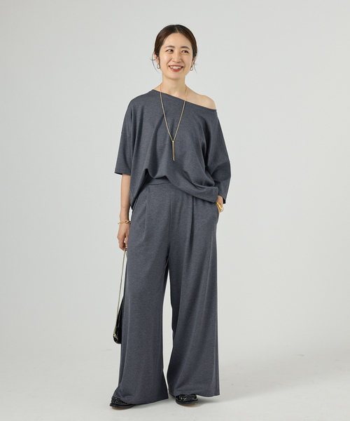 VERMEIL par iena(ヴェルメイユパーイエナ)の「デラヴィスポンチ Tシャツ(Tシャツ/カットソー・レディース・チャコールグレー/ネイビー・FREE)」の4枚目の写真
