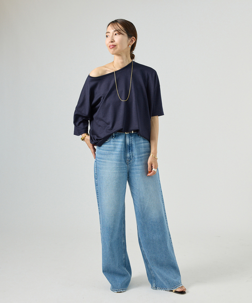 VERMEIL par iena(ヴェルメイユパーイエナ)の「デラヴィスポンチ Tシャツ(Tシャツ/カットソー・レディース・チャコールグレー/ネイビー・FREE)」の10枚目の写真