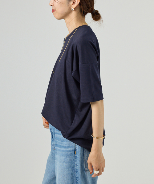 VERMEIL par iena(ヴェルメイユパーイエナ)の「デラヴィスポンチ Tシャツ(Tシャツ/カットソー・レディース・チャコールグレー/ネイビー・FREE)」の12枚目の写真