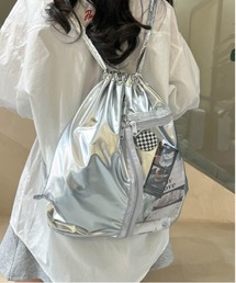 クリアポケット付き リュックサック 撥水 痛バッグ