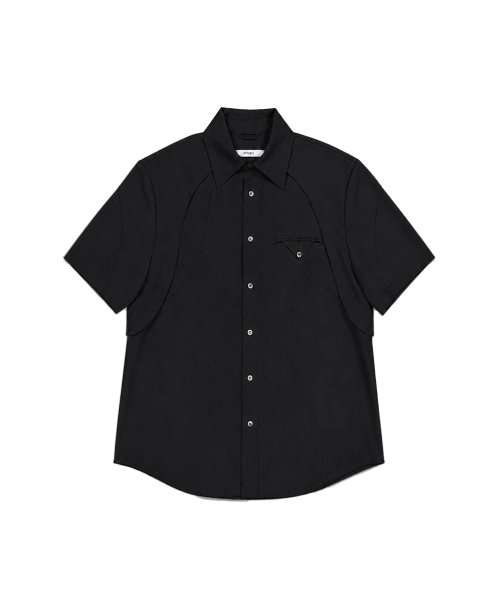SYNQIA(シンキア)の「カーブドパネルハーフスリーブシャツドライブラック(シャツ/ブラウス・メンズ・その他・SMALL/MEDIUM/LARGE)」の3枚目の写真