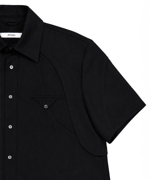 SYNQIA(シンキア)の「カーブドパネルハーフスリーブシャツドライブラック(シャツ/ブラウス・メンズ・その他・SMALL/MEDIUM/LARGE)」の6枚目の写真