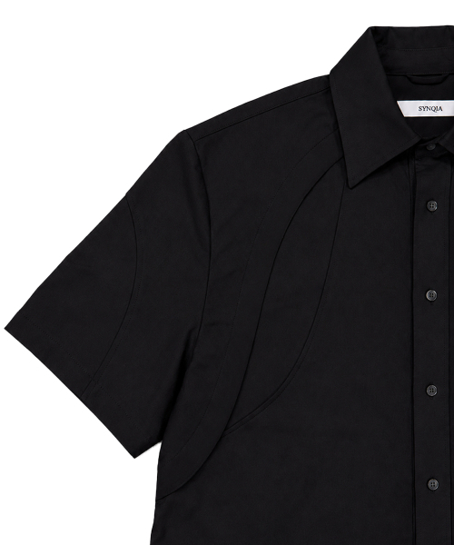 SYNQIA(シンキア)の「カーブドパネルハーフスリーブシャツドライブラック(シャツ/ブラウス・メンズ・その他・SMALL/MEDIUM/LARGE)」の7枚目の写真