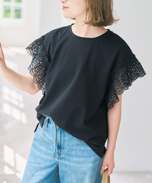 セール】《追加》ケミカルレーススリーブプルオーバー（Tシャツ
