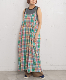 POU DOU DOU | <made in INDIA>Madras check Dress(ワンピース)