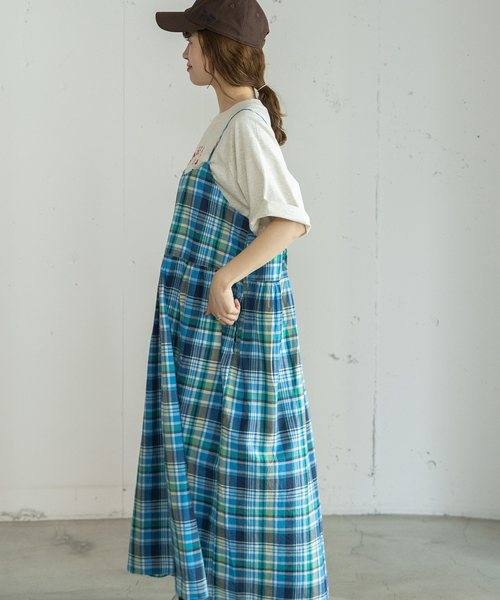 POU DOU DOU(プードゥドゥ)の「<made in INDIA>Madras check Dress(ワンピース・レディース・ネイビー/ピンク/ブルー・M)」の16枚目の写真