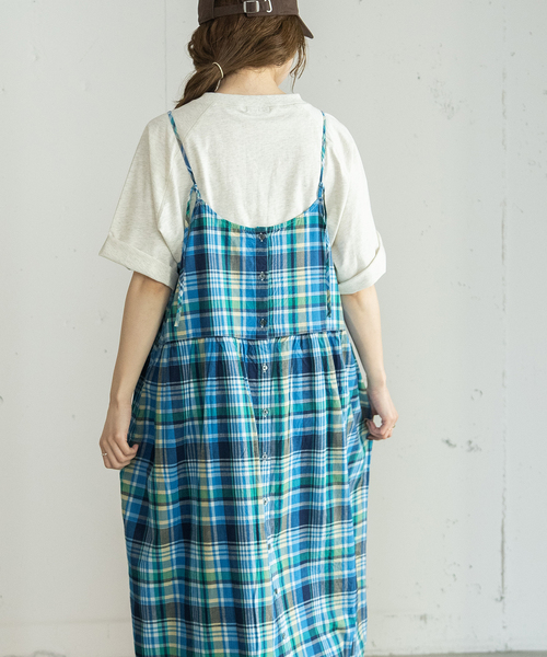 POU DOU DOU(プードゥドゥ)の「<made in INDIA>Madras check Dress(ワンピース・レディース・ネイビー/ピンク/ブルー・M)」の17枚目の写真