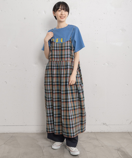 POU DOU DOU(プードゥドゥ)の「<made in INDIA>Madras check Dress(ワンピース・レディース・ネイビー/ピンク/ブルー・M)」の20枚目の写真