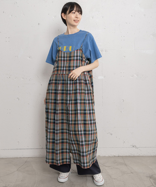 POU DOU DOU(プードゥドゥ)の「<made in INDIA>Madras check Dress(ワンピース・レディース・ネイビー/ピンク/ブルー・M)」の9枚目の写真