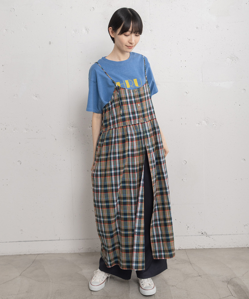 POU DOU DOU(プードゥドゥ)の「<made in INDIA>Madras check Dress(ワンピース・レディース・ネイビー/ピンク/ブルー・M)」の10枚目の写真