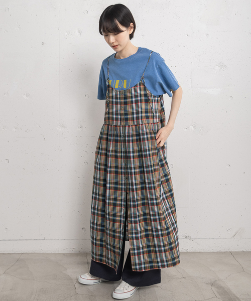 POU DOU DOU(プードゥドゥ)の「<made in INDIA>Madras check Dress(ワンピース・レディース・ネイビー/ピンク/ブルー・M)」の11枚目の写真