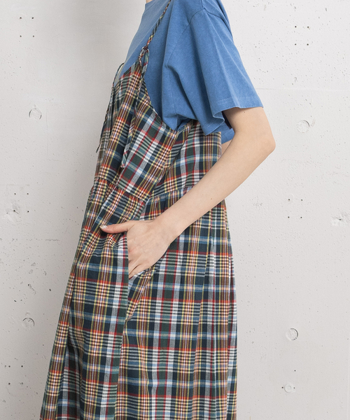 POU DOU DOU(プードゥドゥ)の「<made in INDIA>Madras check Dress(ワンピース・レディース・ネイビー/ピンク/ブルー・M)」の7枚目の写真