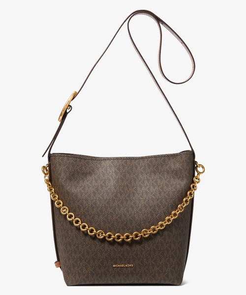 MICHAEL KORS(マイケルコース)の「NOLITA バケット クロスボディ ウィズ チェーン スモール - Mkシグネチャー(ショルダーバッグ・レディース・ブラウン系その他・FREE)」の1枚目の写真