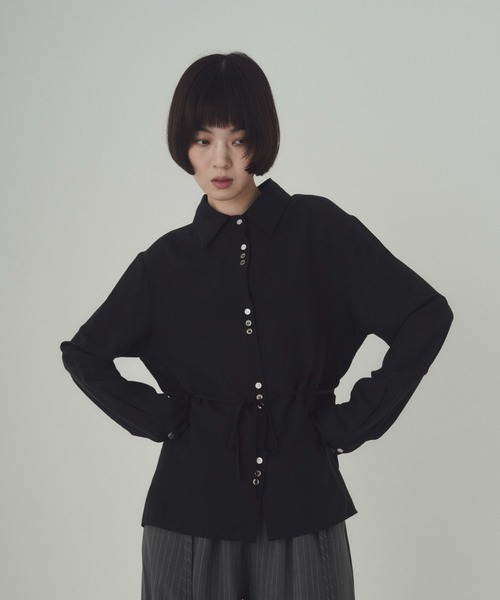 SOYEN(ソイエン)の「マルチウェイシアーシャツブラウス(シャツ/ブラウス・レディース・ブルー/ブラック・F)」の1枚目の写真