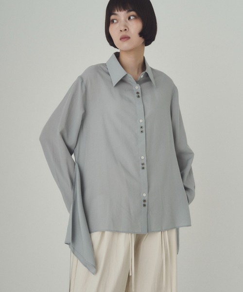 SOYEN(ソイエン)の「マルチウェイシアーシャツブラウス(シャツ/ブラウス・レディース・ブルー/ブラック・F)」の5枚目の写真