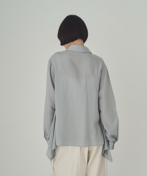 SOYEN(ソイエン)の「マルチウェイシアーシャツブラウス(シャツ/ブラウス・レディース・ブルー/ブラック・F)」の6枚目の写真
