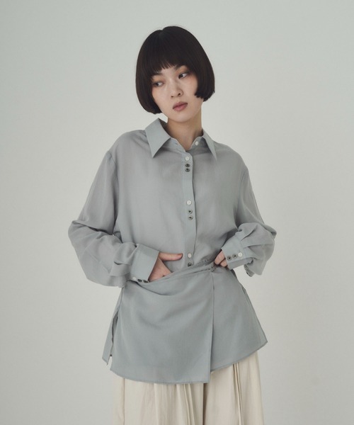SOYEN(ソイエン)の「マルチウェイシアーシャツブラウス(シャツ/ブラウス・レディース・ブルー/ブラック・F)」の13枚目の写真