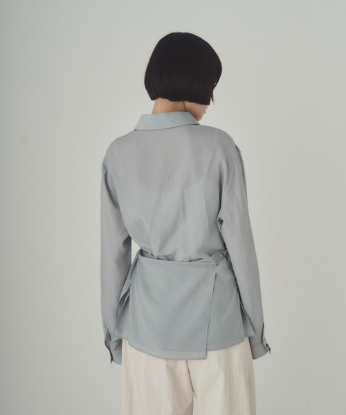 SOYEN(ソイエン)の「マルチウェイシアーシャツブラウス(シャツ/ブラウス・レディース・ブルー/ブラック・F)」の21枚目の写真